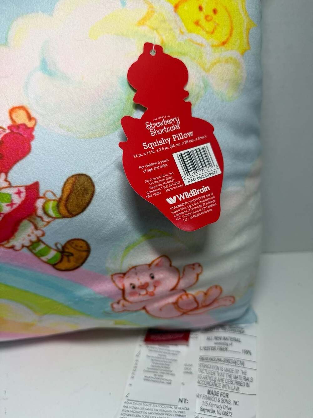 Strawberry Shortcake Squishy Pillow 14in x 14in